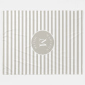 Personalized Beige Striped Baby Blanket – Neutral Fleecedecke (Vorderseite (Horizontal))