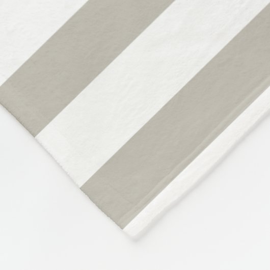 Personalized Beige Striped Baby Blanket – Neutral Fleecedecke (Ecke)