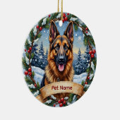 Personalized Belgian Shepherd Christmas Keramik Ornament (Rechts)