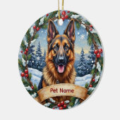 Personalized Belgian Shepherd Christmas Keramik Ornament (Links)
