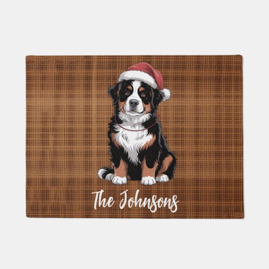 Personalized Bernese Mountain Dog Christmas        Fußmatte (Vorderseite)