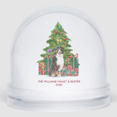Personalized Bernese Mountain Dog Christmas Schneekugeln (Vorderseite)