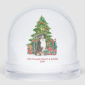 Personalized Bernese Mountain Dog Christmas Schneekugeln (Rückseite)