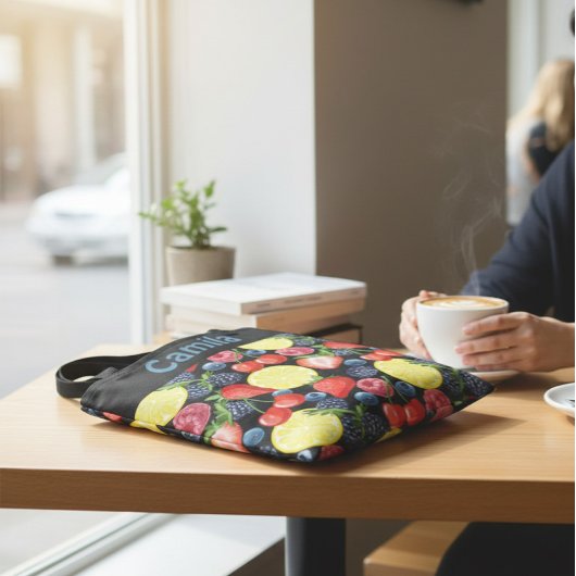Personalized Berries & Citrus Pattern Tote Bag Tasche