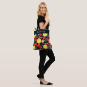 Personalized Berries & Citrus Pattern Tote Bag Tasche (Am Model)