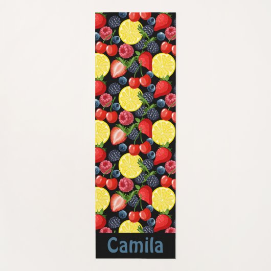 Personalized Berries & Citrus Pattern  Yogamatte (Vorderseite)