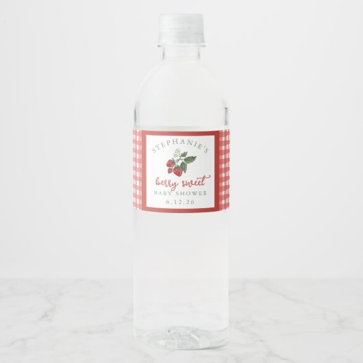 Personalized Berry Sweet Baby Shower Bottle Label Wasserflaschenetikett (Vorderseite)