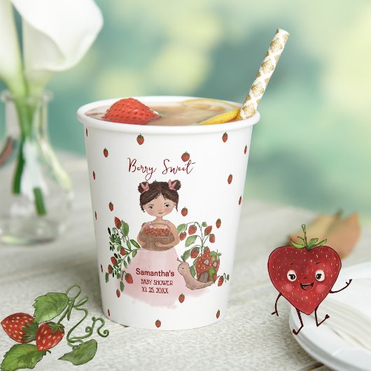 Personalized Berry Sweet Baby Shower Disposable Pappbecher