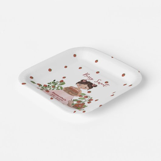 Personalized Berry Sweet Baby Shower Disposable Pappteller (Gewinkelt)