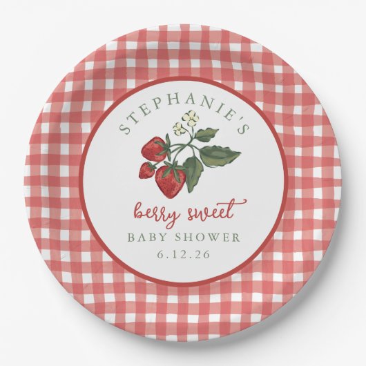 Personalized Berry Sweet Baby Shower Napkin Pappteller (Vorderseite)