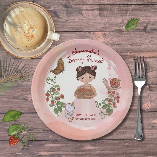 Personalized Berry Sweet Baby Shower Paper Plates Pappteller