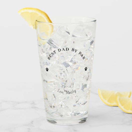 Personalized Best Dad By Par Custom Dog Photo Pint Glas (Vorderseite Ice)