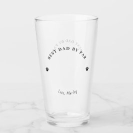 Personalized Best Dad By Par Custom Dog Photo Pint Glas