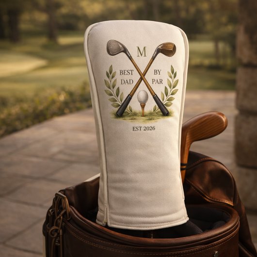 Personalized Best Dad By Par Monogram Golf Headcover