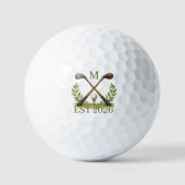 Personalized Best Dad By Par Monogram Golfball (Vorderseite)
