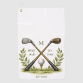 Personalized Best Dad By Par Monogram Golfhandtuch (Vorderseite)