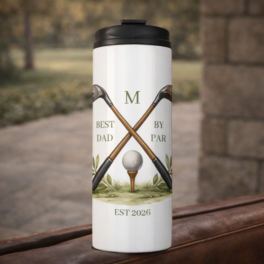 Personalized Best Dad By Par Monogram Thermosbecher