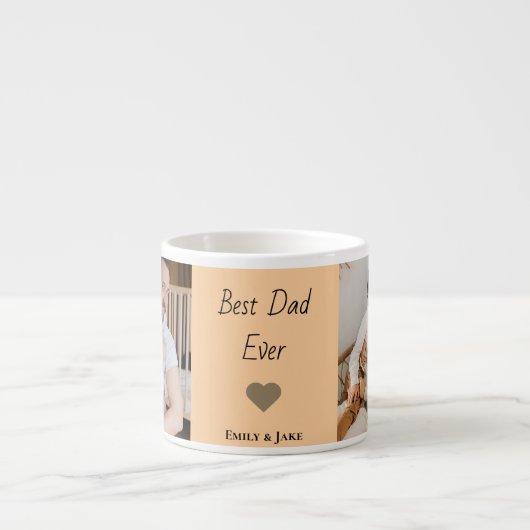 Personalized Best Dad Ever Espresso Mug Kids Names Espressotasse (Vorderseite)
