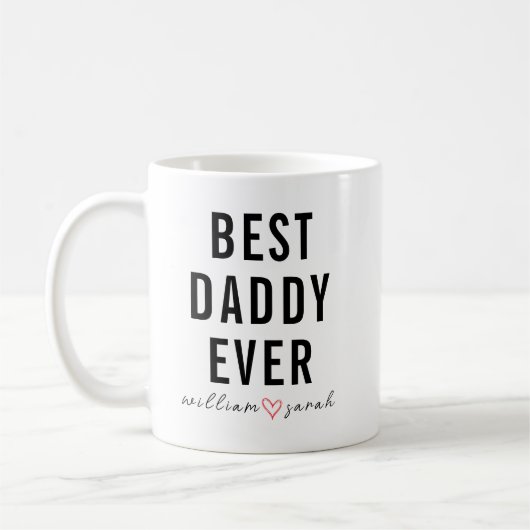 Personalized Best Daddy Ever | Custom Father’s Day Kaffeetasse (Links)