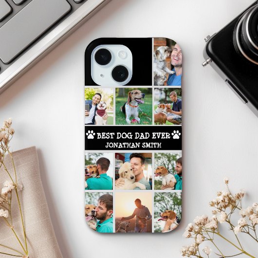 Personalized Best Dog Dad – Collage 10 Photos Case-Mate iPhone Hülle