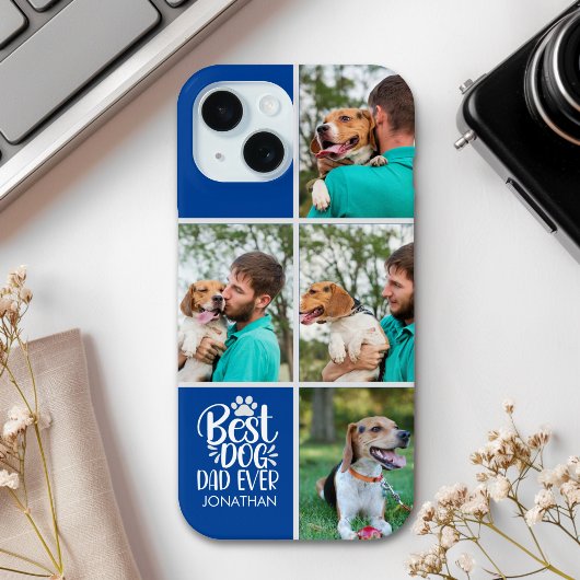 Personalized Best Dog Dad – Collage 4-Photos Case-Mate iPhone Hülle