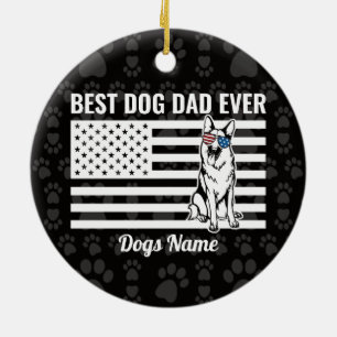 Personalized Best Dog Dad Ever German Shepherd Cer Keramik Ornament