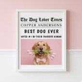 Personalized “Best Dog Ever” Newspaper Poster
