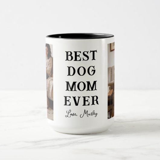 Personalized Best Dog Mom 2 Photo | Mother’s Day Tasse (Zentrum)