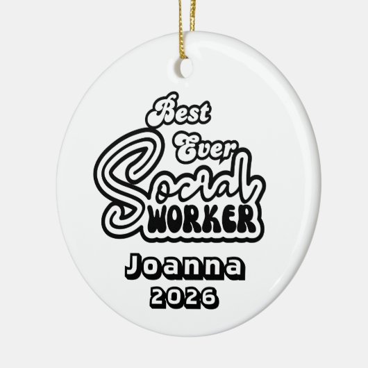 Personalized Best Ever Social Worker Keramik Ornament (Links)