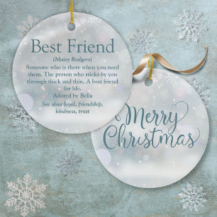 Personalized Best Friend Definition Christmas Keramik Ornament