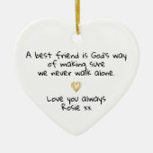 Personalized Best Friend Gold Heart Keepsake Keramik Ornament (Vorne)