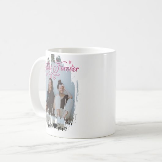 Personalized Best Friend Mug with Photo | BFF Gift Kaffeetasse (Vorderseite Links)