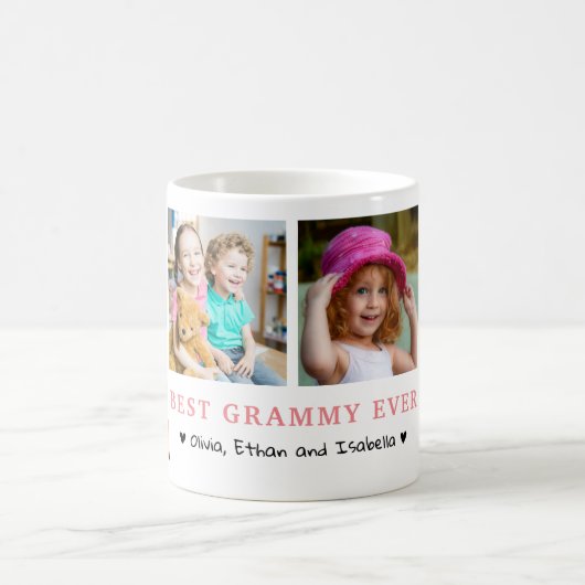 Personalized Best Grammy Ever 4 Photo Collage Kaffeetasse (Mittel)