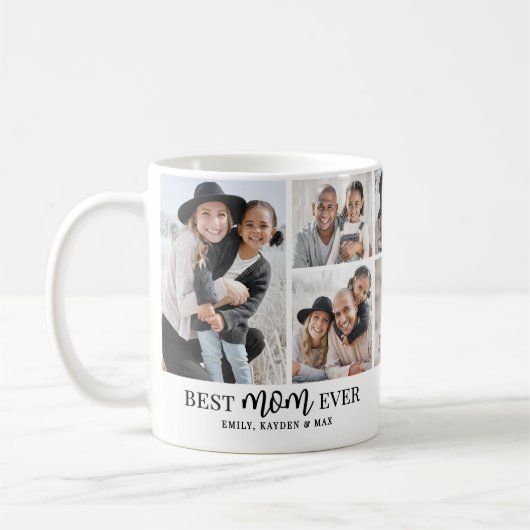 Personalized Best Mom Photo Collage Kaffeetasse (Links)