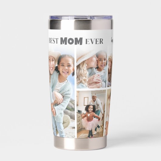 Personalized Best Mom Photo Collage Mother Thermobecher (Vorderseite)