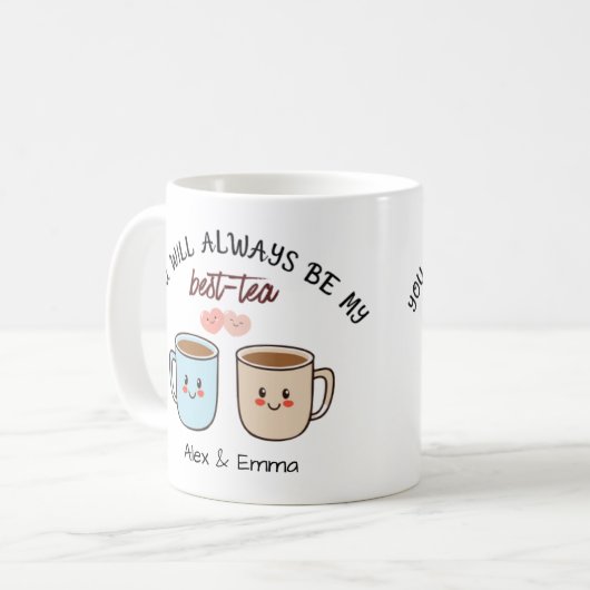 Personalized Best-Tea Couple   Kaffeetasse (Vorderseite Links)