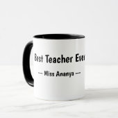 Personalized Best Teacher Ever Mug | Custom Name Tasse (Vorderseite Links)