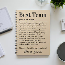 Personalized Best Team Appreciation Corporate Gift Notizblock