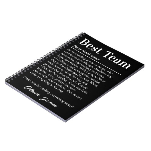 Personalized Best Team Appreciation Office Gift Notizblock (Linke Seite)