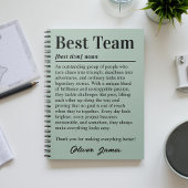 Personalized Best Team Definition Appreciation Notizblock