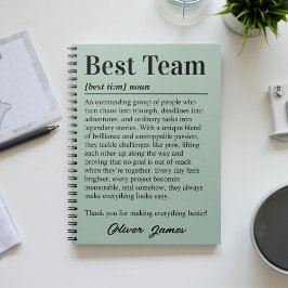 Personalized Best Team Definition Appreciation Notizblock