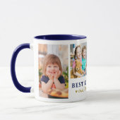 Personalized Best Uncle Ever 4 Photo Blue Gold  Tasse (Links)