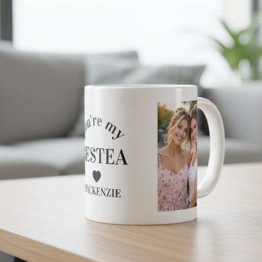 Personalized Bestea (bestie + tea) text 2 photos Kaffeetasse
