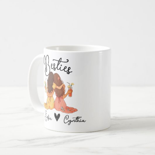 Personalized besties mug kaffeetasse (Vorderseite Links)