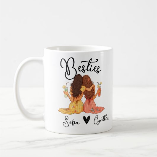 Personalized besties mug kaffeetasse (Links)