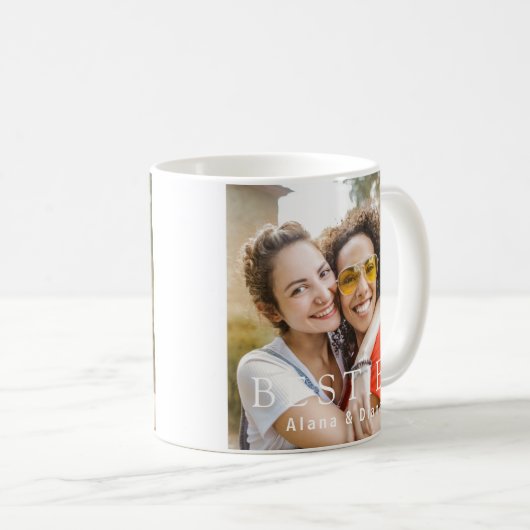 Personalized Besties Mug with Names and Photo Kaffeetasse (VorderseiteRechts)
