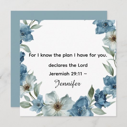 Personalized Bible Scripture jeremiah 29v11 (Vorne/Hinten)