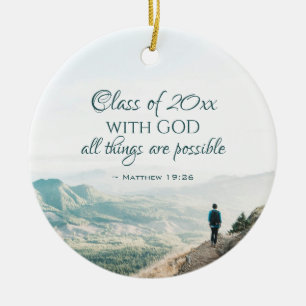 Personalized Bible Verse Christian Graduation Keramik Ornament