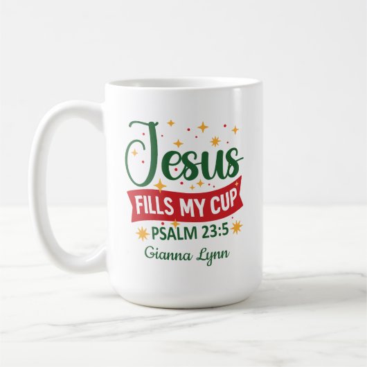 Personalized Bible Verse Christmas Kaffeetasse (Links)
