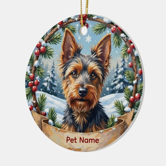 Personalized Biewer Terrier Christmas Keramik Ornament (Links)